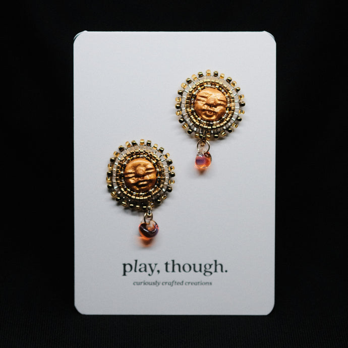 Beadass Ring Puttons with Dangle (Sunset)