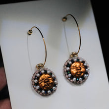 Load image into Gallery viewer, Beadass Putton Hoops (A Peek of Pink)