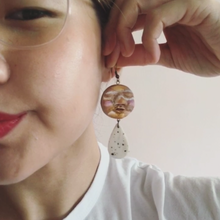Load image into Gallery viewer, Peeps &amp; Speckled Tear Drop Statement Dangles