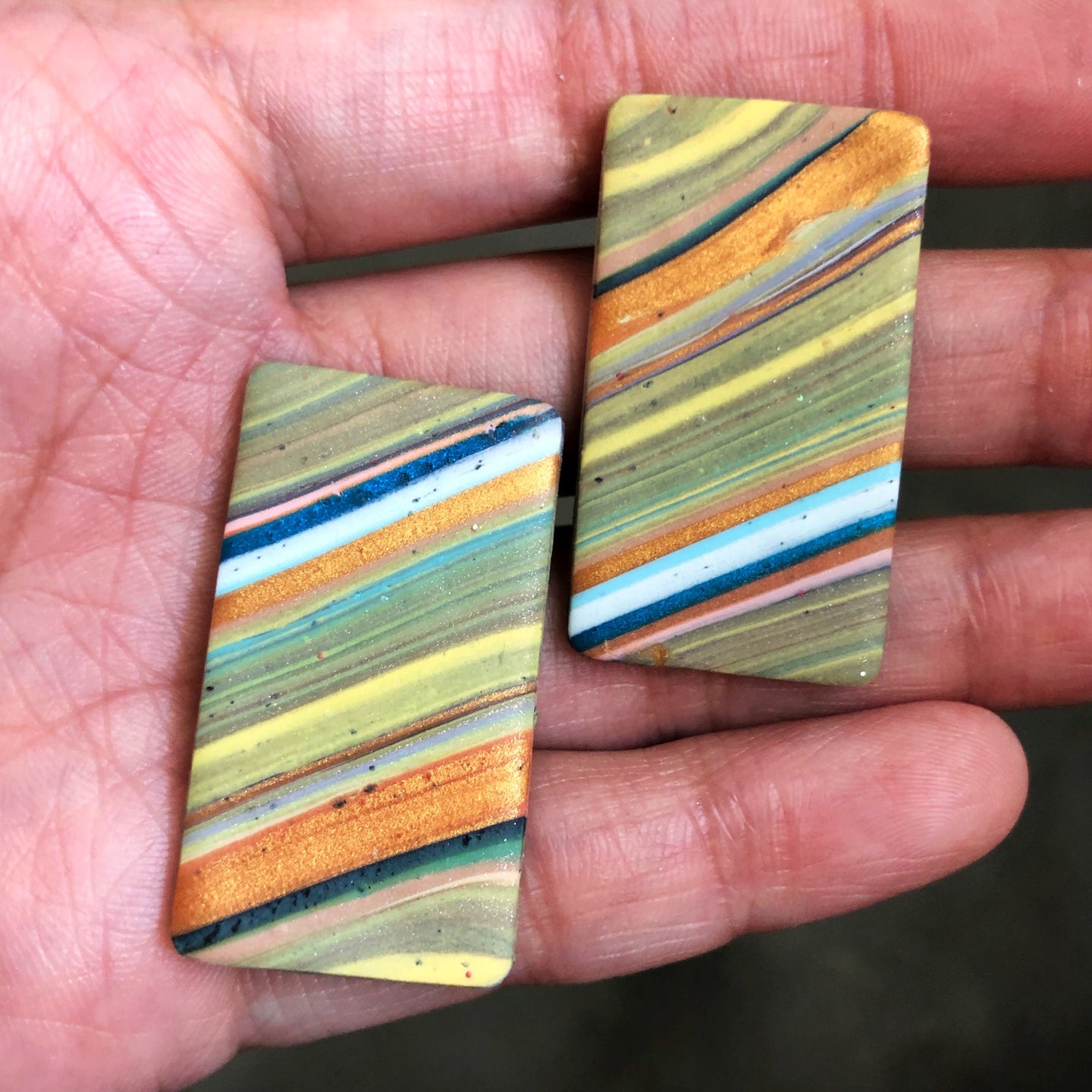 #scrapboxtwenty Tablet Statement Studs (Cold Sugar Cane Juice)
