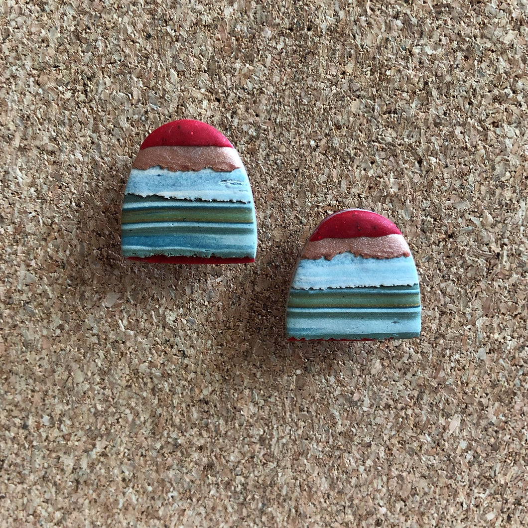 Textured Tac(tile)-Man Statement Studs (Sunburnt & Wrapped In A Towel)